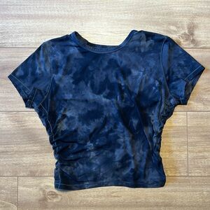 Lululemon Ruched Tie Dye Workout T Shirt